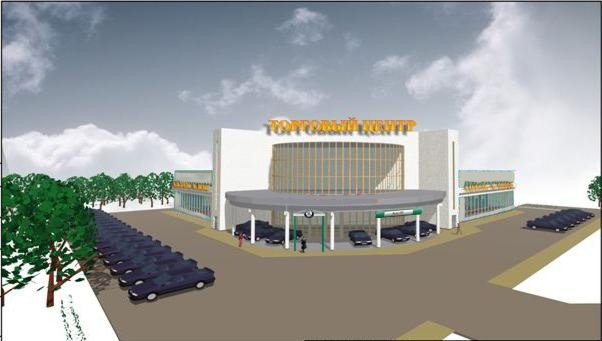 Торговый центр с автосалоном на пересечении ул. Ленинградской  и Октябрьского проспекта г. Череповца